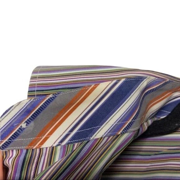Tailorbyrd Button Down Men's Striped Shirt * Med * Egyptian Cotton * EUC - Picture 6 of 8
